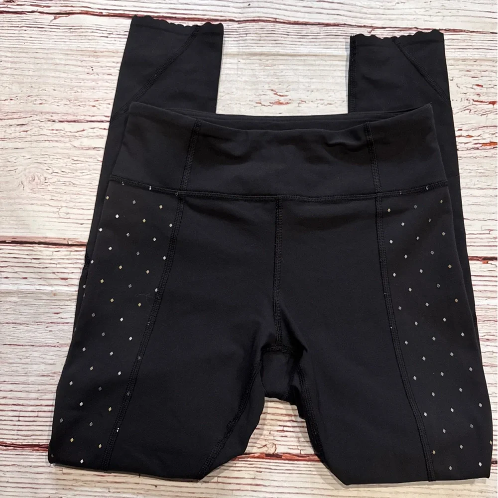 Lululemon Tight Stuff Tight Reflective in Black / Night Fall Black Tricolor Sz 4 - Picture 6 of 14